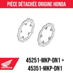 45251-MKP-DN1 + 45351-MKP-DN1 : Honda Front Brake Disc Set Honda Hornet CB750